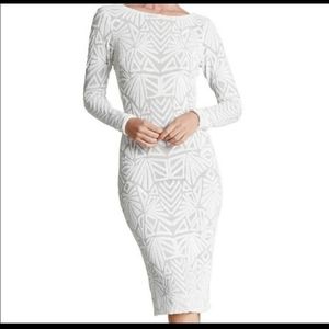 Dress the Population Emery Dress large white/nude